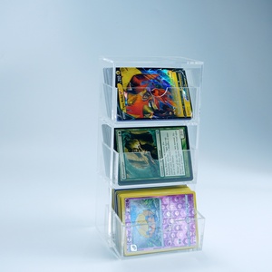 Manufacturer Wholesale Transparent Custom Third Floor Acrylic Card Holder Drawer <b>Display</b> <b>Case</b> for Game Card Collection - Product Image 5