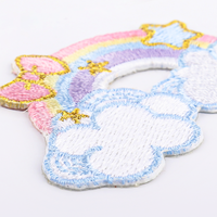 Pas de minimum brodé arc-en-ciel nuage étoile arc Patch pour vêtements pour enfants personnalisation de patch mignon