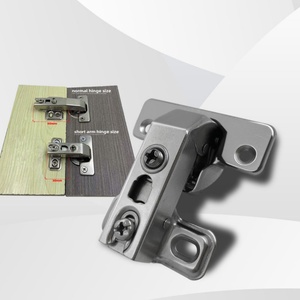 Charnières hydrauliques courtes à fermeture douce à 90 degrés, style moderne et traditionnel, en nickel, pour cuisine, salon, bureau à domicile et atelier - Product Image 2