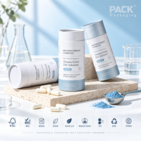 Emballage personnalisé en tube de papier pour compléments vitaminiques, boîtes cylindriques en carton imprimées OEM pour capsules, comprimés et gommes