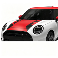 Kit de Calcomanías de Vinilo para Capó con Rayas de Carreras en Tonos Rojos Personalizadas, Gráfico de Matriz de Puntos en Degradado, Adhesivos Decorativos para Techo, Modelo XGS DECAL