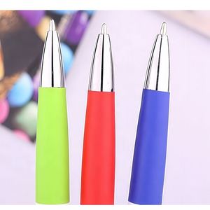 Cadeau promotionnel, stylo en plastique avec grip en caoutchouc souple coloré, stylo à bille à clic, impression UV, logo personnalisé à bas prix - Product Image 3