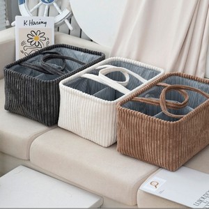 Organizador de Pañales de Pana para Bebé, Almacenamiento para Guardería y Organizador para Auto, Color Marrón, Regalo para Bebé - Product Image 1