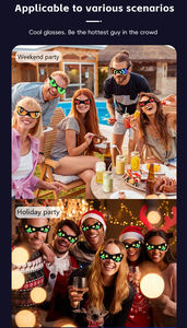 RGB発光LEDメガネDIY GIFダイナミックアプリUSB充電式ライトグラス屋外用点滅パターン付き - Product Image 5