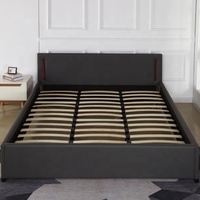 Lit rembourré avec tête de lit LED style contemporain occidental, meubles de chambre à coucher, structure de lit en tissu 180*200 cm