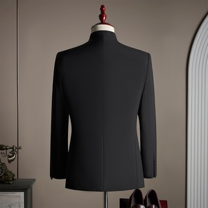 Traje Zhongshan <span class=keywords><strong>para</strong></span> <span class=keywords><strong>Hombre</strong></span>, Corte Slim Fit, con Cremallera y Detalles de Cuentas, Estilo Tang <span class=keywords><strong>para</strong></span> Banquete de Boda Chino - Product Image 3
