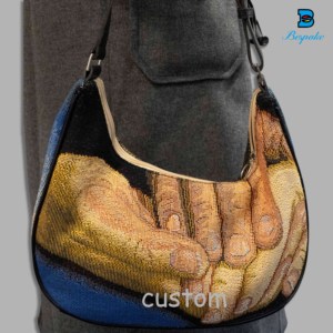 2025 phụ nữ cao cấp lưỡi liềm tấm thảm Túi nửa mặt trăng bagel satchel da Polyester Vai Thảm Tote Túi kết cấu thích hợp - Product Image 1