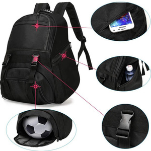 Mochilas deportivas personalizadas de fútbol y baloncesto, fabricante de bolsas de tela Oxford de gran capacidad para ocio al aire libre, personalizadas - Product Image 2
