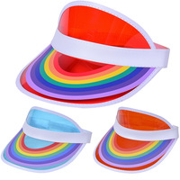 Vente en gros plastique transparent publicité casquette creuse extérieur été hommes femmes protection UV chapeau PVC visière chapeau avec logo imprimé