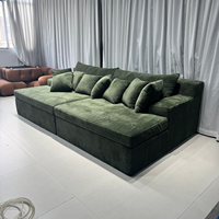 Canapé-lit modulaire moderne en velours côtelé vert, compressé sous vide, personnalisable, ensemble de canapés sectionnels en tissu pour salon, appartement, hôtel