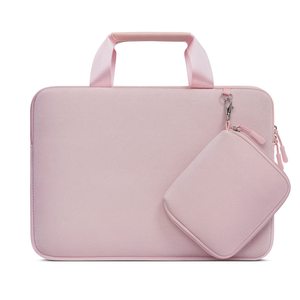Bolsa de Transporte para Computadora Portátil Rosa de Neopreno Suave a Prueba de Golpes con Logotipo Personalizado, de 11, 13, 14 y 15.4 <span class=keywords><strong>Pulgadas</strong></span>, con Asa y Estuche Pequeño para Mujer - Product Image 1