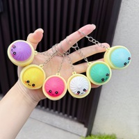Porte-clés en peluche en forme de ravioli, doux, 3D, dessin animé, écologique, durable, portable, en PVC, personnalisé, promotionnel