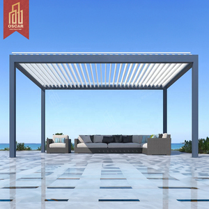 Pergola Autoportante Mirador con Tetto a Lamelle Pieghevoli, Tenda da Giardino, Riparo Antipioggia per Porta d'Ingresso, Tettoia Retrattile in Alluminio - Product Image 2