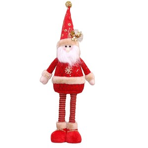 Nouvelles figurines de Noël en tissu de style dessin animé, décorations télescopiques, Père Noël, bonhomme de neige, renne, poupée à longues jambes, cadeau de Noël - Product Image 5