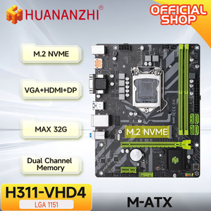 New HUANANZHI H311 VHD4 Motherboard <b>LGA</b> <b>1151</b> Support Core I3/i5/i7 6th/7th/8th/9th E3 V5 CPU DDR4 Memory 32GB Supports <b>LGA</b> - Product Image 1