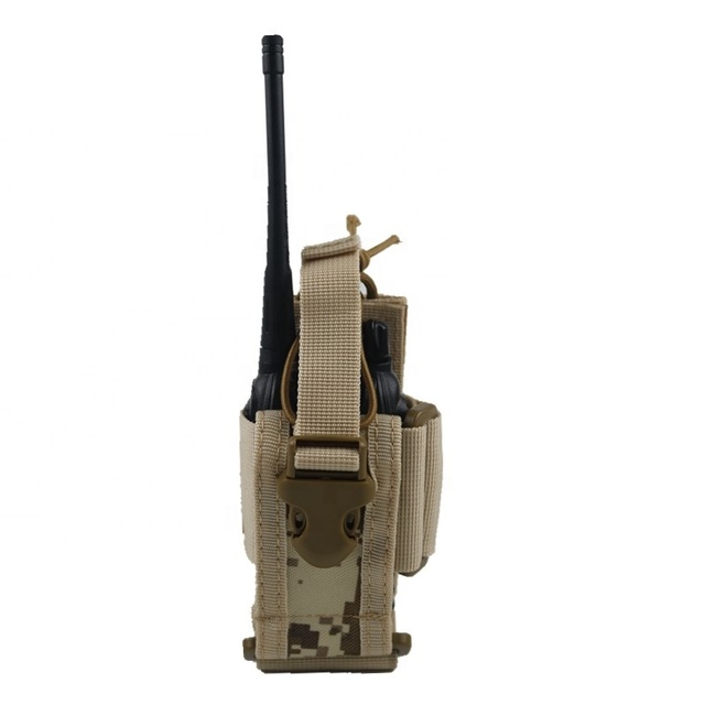 Tactical Radio Holder Interphone Pouch MOLLE Holaster Heavy Duty Bag Unisex Button Closure Hunting Polyester Made in China