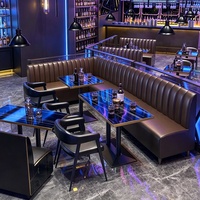 Meubles commerciaux personnalisés, table de bar et chaise, combinaison pour restaurant, style rétro industriel de luxe, banquette en cuir, canapé