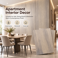 Panneau mural en cristal de carbone imperméable, imitation bois, décoratif, pour chambre à coucher, salon, appartement
