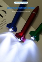 Stylo à bille en forme de missile de fusée en gros en option lumière LED peut être imprimé Logo stylo publicitaire avec une belle apparence