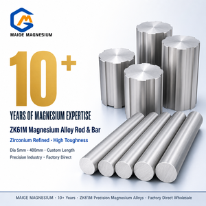 แท่งแมกนีเซียมอัลลอยด์ Maige ZK61M ความเหนียวสูง ผิวขัดเงาแบบซาติน เส้นผ่านศูนย์กลาง 5-400 มม. มาตรฐาน ASTM UNS สำหรับอุตสาหกรรมความแม่นยำ - Product Image 1