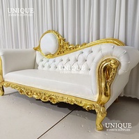 Luxuriöses 2-Sitzer Liebessofa Modernes Gold Königliches Thron-Sofa für Hochzeit Wohnzimmer Hotel Schlafzimmer Villen