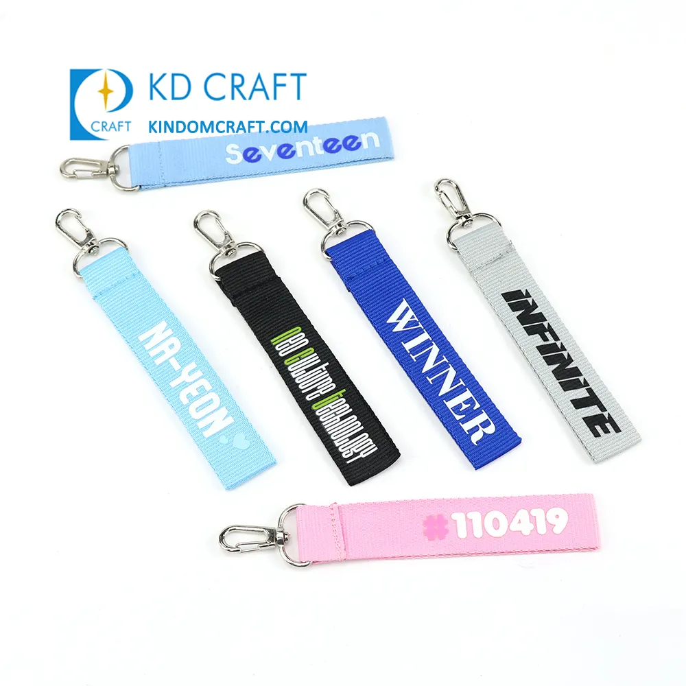 Fournitures de lanière pour porte-clés, porte-clé de marque personnalisée, portefeuille en nylon coloré, lanière courte rose, 1 pièce