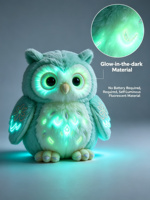 Peluche hibou phosphorescente, jouet lumineux sans piles, vente en gros OEM personnalisée, compagnon de sommeil doux pour enfants