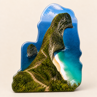Magnete per Frigorifero Panoramico di Nusa Penida Indonesia, Souvenir 3D in MDF Stratificato, Regalo di Viaggio per Rivenditori Turistici
