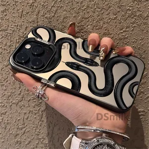 Black Snake Phone Case for iPhone 15 14 13 Pro 12 11 Pro Xs X XR Max 8 7 SE Aurora Hard TPU Cases Back Cover