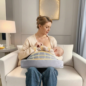 Almohada de Lactancia en Forma de U, Gris, de Felpa, con Espuma Viscoelástica, Soporte para Lactancia Materna, Funda Extraíble, Lavable a Máquina - Product Image 1