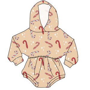 <span class=keywords><strong>Tuta</strong></span> all'ingrosso a maniche lunghe da ragazza con motivo natalizio con cappuccio e Design a pieghe in vita-abbigliamento per ragazza in stile carino - Product Image 4