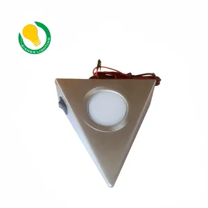 Lampu kabinet LED Eropa, 1.8W DC 12V LED bentuk segitiga Satu Driver Satu lampu utama dengan saklar dalam Set lampu 1/2/3/4/5