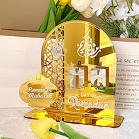 Calendrier de compte à rebours du Ramadan moderne en acrylique doré personnalisé, impression sérigraphique, logo personnalisé, décoration Eid Mubarak, Chine