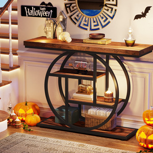 Custom 5 Tier Modern <strong>Storage</strong> <strong>Console</strong> <strong>Table</strong> <strong>with</strong> Charging Station Industrial <strong>Narrow</strong> Sofa Entryway Furniture for Bedroom - Product Image 3