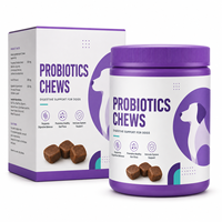 Probiotiques pour chiens et chats, santé digestive, friandises à mâcher souples, marque privée, soutien immunitaire pour animaux de compagnie, formule à 4 souches, vente en gros