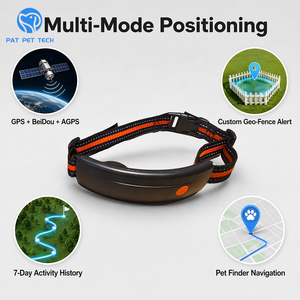 Collare Intelligente PAT PET OEM ODM IP67 Impermeabile con GPS 4G e WiFi per Monitoraggio Salute e Fitness di Cani e Gatti - Product Image 6