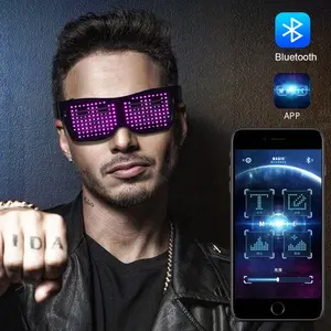 2020 più nuovo USB Ricaricabile APP Programmabile dente Blu Magia Lampeggiante Occhiali Occhiali A LED - Product Image 1