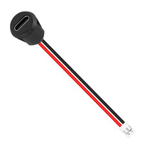 Conectores USB-C Hembra a Macho para Cargador, Conectores de Crimpado para Chasis, Negros, Redondos, Directos, Resistentes al Agua