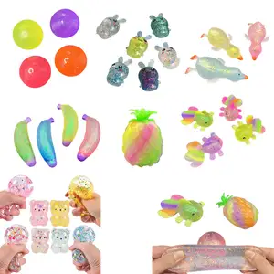 colorful novelty malt syrup sugar crystal soft sensory decompression squashing fidget toy stress release maltose squeeze balls