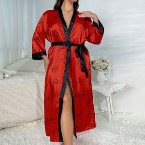 SFY-Y928 Robe de nuit en soie glacée fine de haute qualité pour femmes, grande taille, ample et confortable, pyjama décontracté pour femmes - Product Image 2
