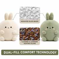 Peluche personnalisée lapin lesté en minky doux, anti-anxiété, pour le confort des enfants et des adultes, cadeau pour des câlins réconfortants