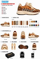 Chaussures de course pour hommes en gros, personnalisables avec logo, imprimé animal (léopard, zèbre), style chunky, tendance, respirantes, confortables et durables