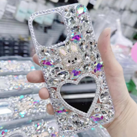 Coque de téléphone portable de luxe faite à la main avec diamants étincelants pour iPhone Xr Xs 7 8 11 12 13 14 15 16 17 Plus Pro Max