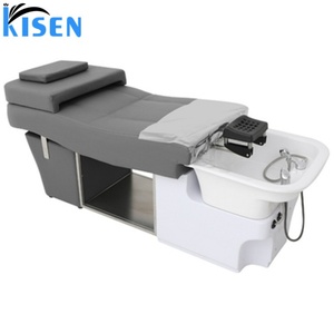 Sillón de peluquería Kisen con masajeador reclinable, cama de masaje para lavado de cabello, terapia capilar, cama de masaje para champú con vaporizador - Product Image 3