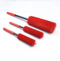 Nouvelle Brosse de Nettoyage de Jantes de Voiture en Laine Douce à Long Manche – Brosse à Poils de Laine pour Jantes de Voiture