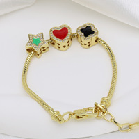 Pendentif Breloque Cœur Étoile Fleur pour Bracelet DIY, Bijoux de Mode Femme en Émail, Vente en Gros