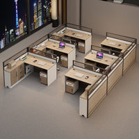 Ensemble de table et chaises de bureau pour personnel, design simple et moderne, pour 2/6 personnes, bureau en L insonorisé, surface en panneau artificiel MBL-Desk