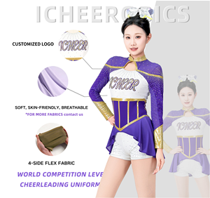 OEM dos tonos de color a juego Cheer Squad uniforme bajo MOQ 10 juegos de uniformes de porristas personalizados jóvenes - Product Image 3