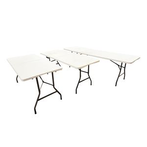 <span class=keywords><strong>Mesa</strong></span> <span class=keywords><strong>Plegable</strong></span> de Plástico de <span class=keywords><strong>Resina</strong></span> HDPE para Exteriores, Fabricada por Moldeo por Soplado, <span class=keywords><strong>Mesa</strong></span> Portátil para Puesto de Mercado Nocturno con Sillas, Color Blanco - Product Image 4