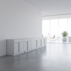 Archivador de Oficina de Gran Capacidad con Puerta Corredera y Acabado en Chapa de Madera - Product Image 1